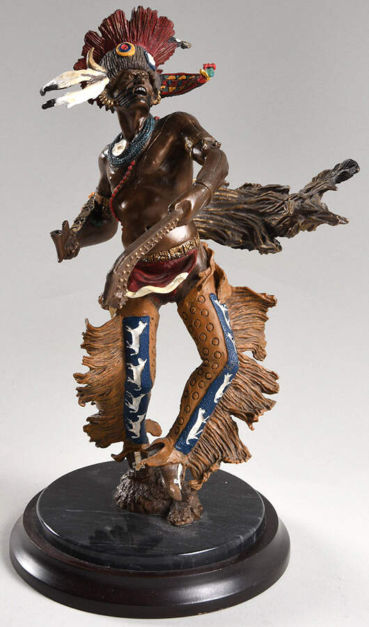 Native American Bronzes Spirit Of The Horsemen - No Box by Franklin Mint-1