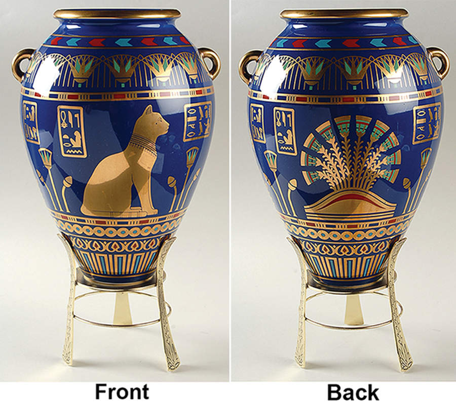 Egyptian Giftware Golden Vase Of Bast - No Box by Franklin Mint-1