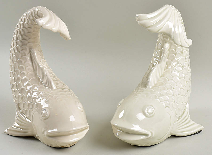 Book Ends Fish-Buff - No Box by Fitz & Floyd-1