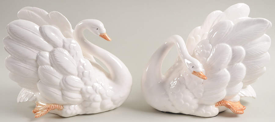 Book Ends Swans - No Box by Fitz & Floyd-1