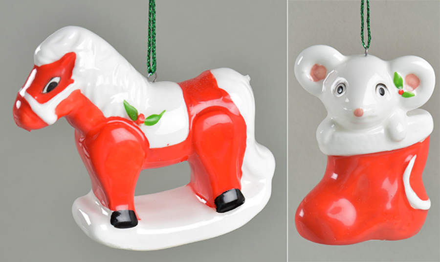 Omnibus Ornament Rocking Horse/Mouse-Pair - No Box by Fitz & Floyd-1