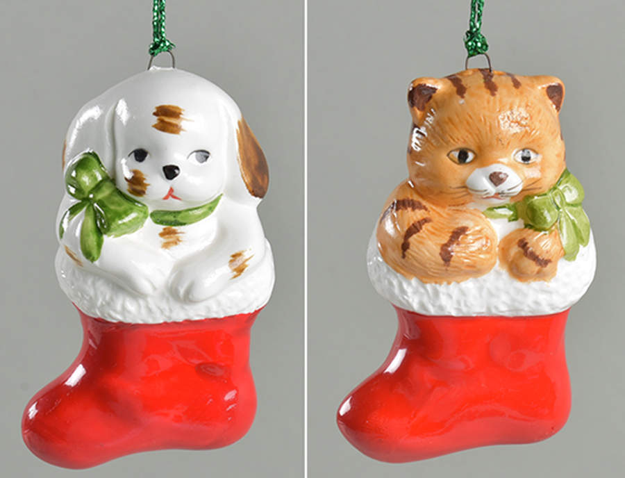 Omnibus Ornament Puppy/Kitten Stocking-Pair - No Box by Fitz & Floyd-1