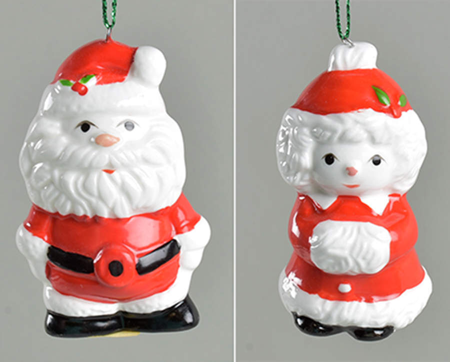 Omnibus Ornament Santa/Mrs Claus-Pair - No Box by Fitz & Floyd-1