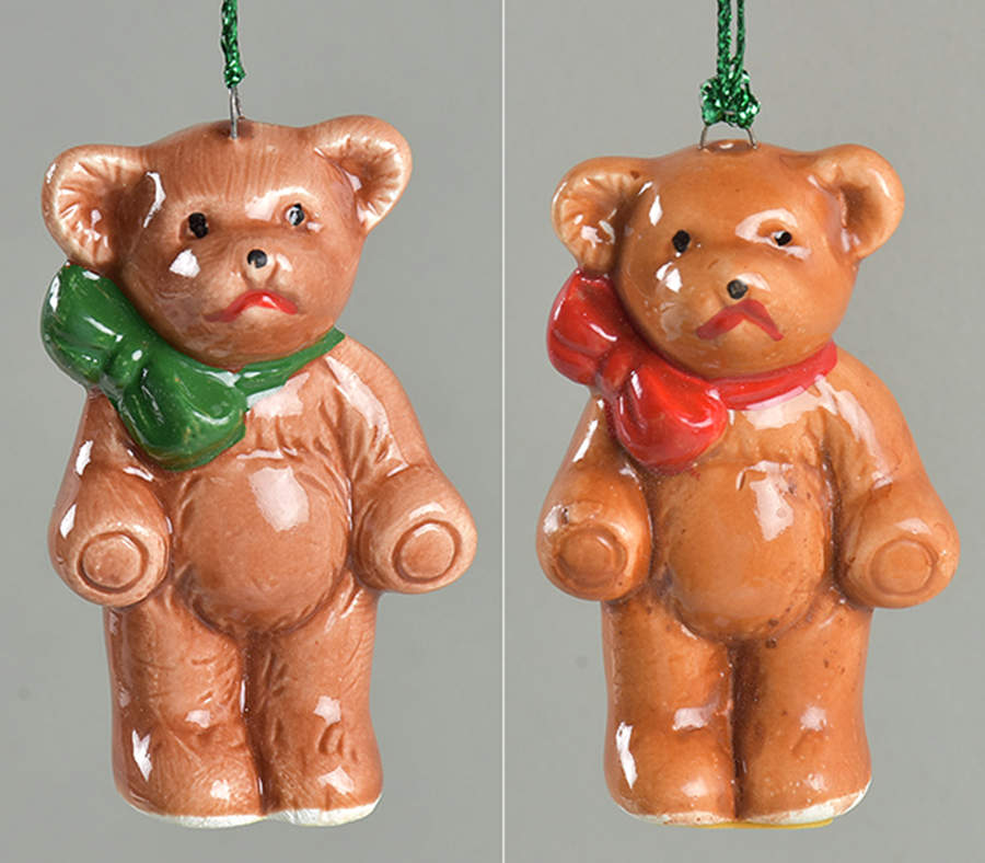 Omnibus Ornament Teddy Bear-Pair - No Box by Fitz & Floyd-1