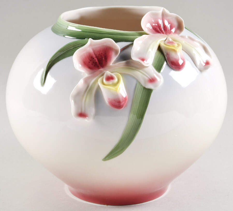 Slipper Orchid Bowl Vase - Boxed by Franz Collection-1