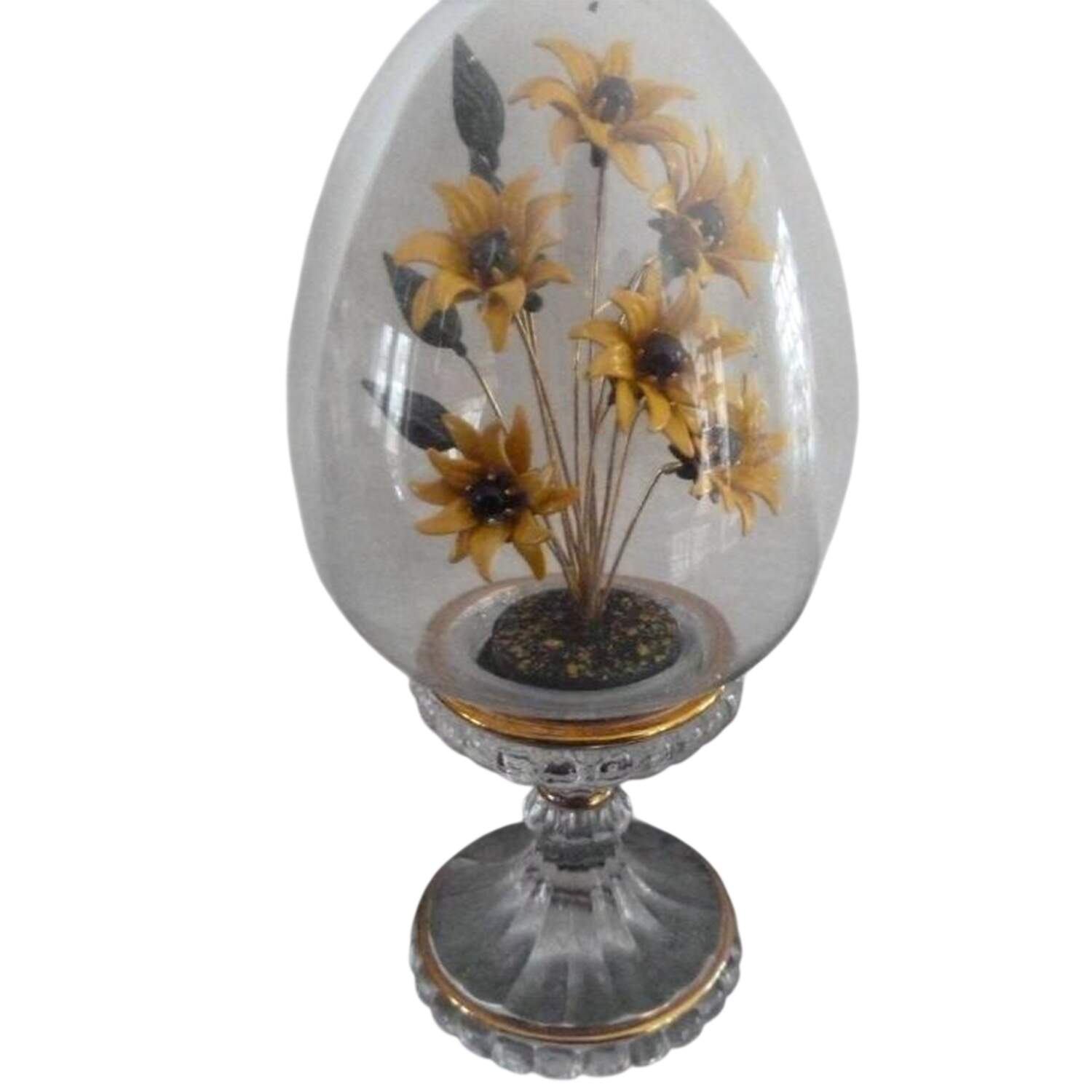 House of Faberge Crystal Eggs Black Eyed Susan - No Box by Franklin Mint-1