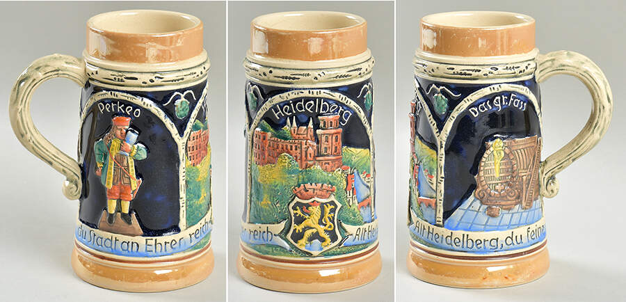 German Beer Steins Heidelberg-Das Gr.Fas,Perkeo - No Box by Furstenberger-1