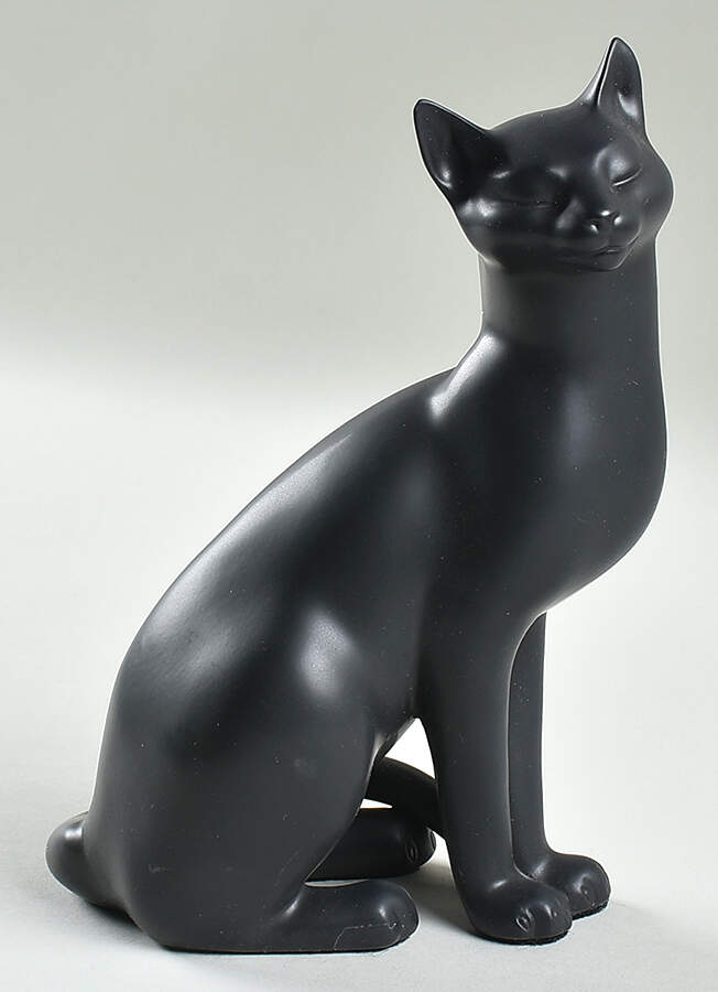 Black and White Pairs Black Porcelain Cat - No Box by Franklin Mint-1