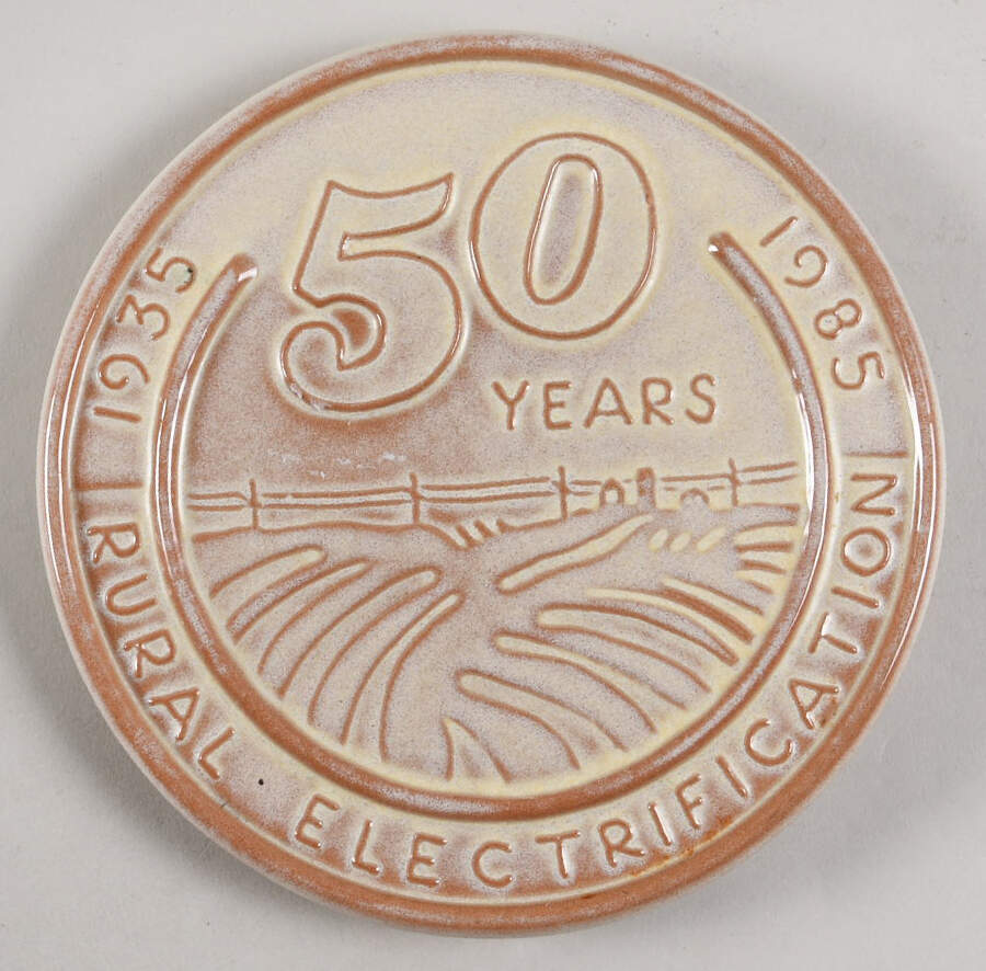 Commemorative Trivets 50 Years Of Rural Electrification - No Box by Frankoma-1