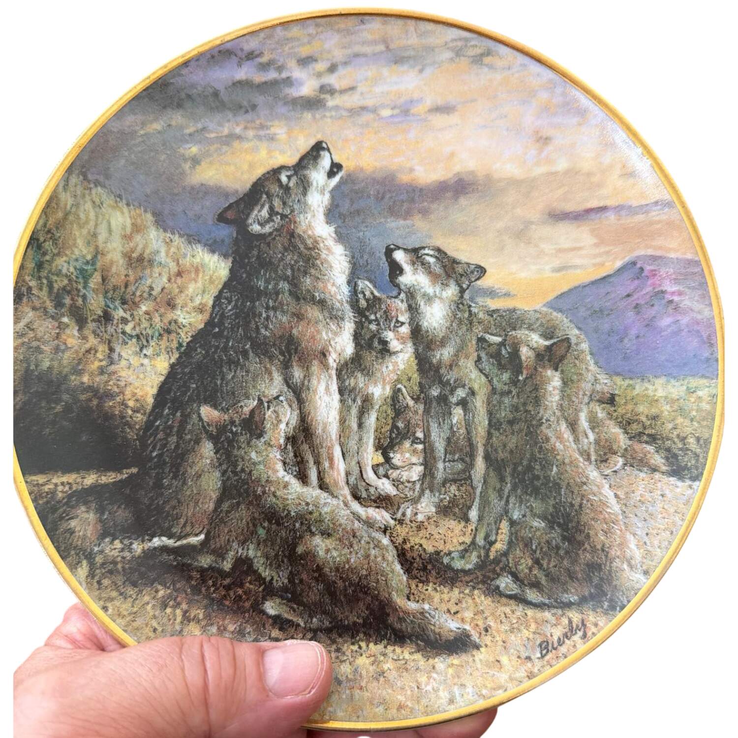 Bierly Animal Families Sunset Serenade - No Box by Franklin Mint-1
