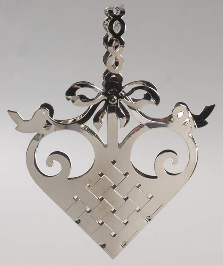 Annual Christmas Mobile Ornament-Palladium The Robins Nest - No Box by Georg Jensen (Denmark)-1