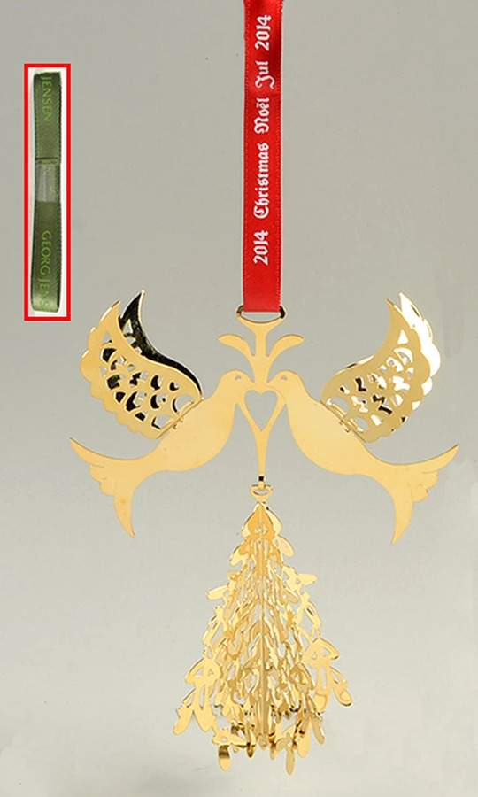 Annual Christmas Mobile Ornament Fir Tree And Doves - No Box by Georg Jensen (Denmark)-1