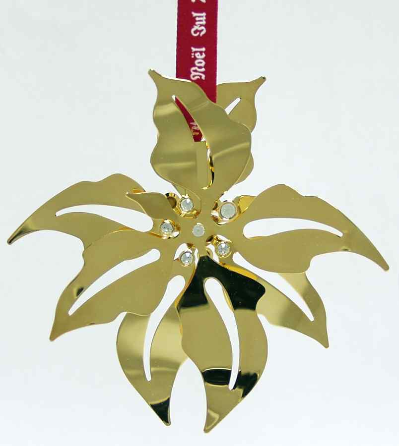 Annual Christmas Mobile Ornament Poinsettia - Boxed by Georg Jensen (Denmark)-1