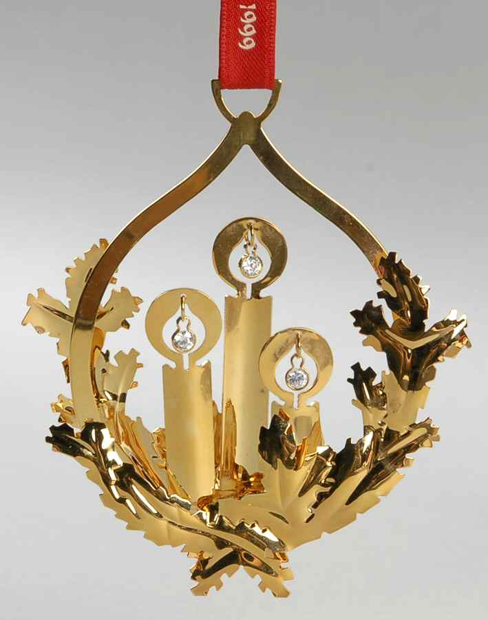 Annual Christmas Mobile Ornament Christmas Candles - No Box by Georg Jensen (Denmark)-1