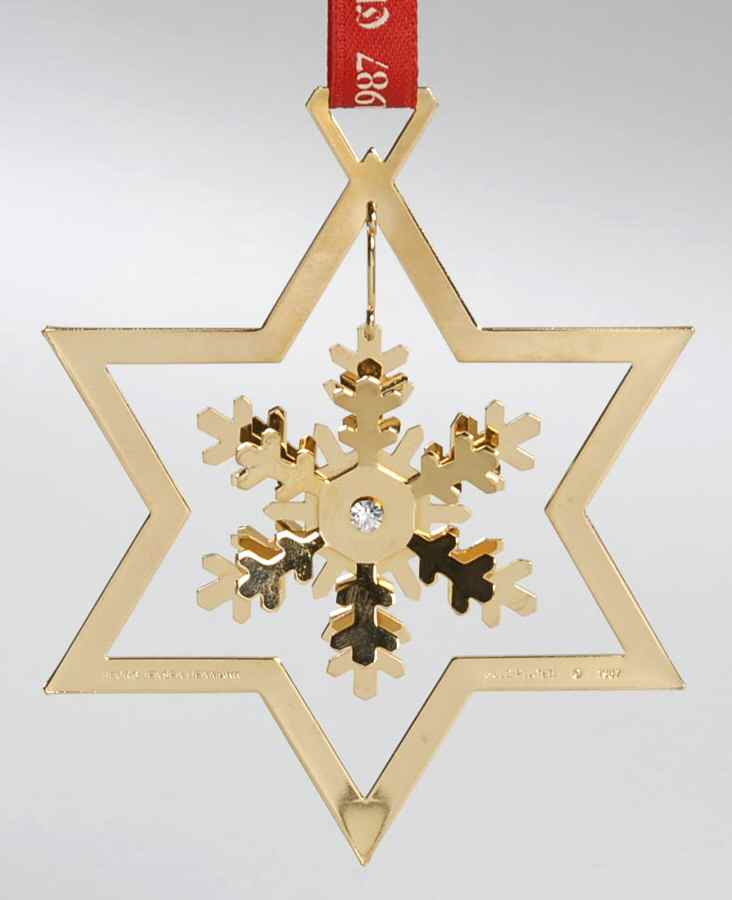 Annual Christmas Mobile Ornament Snowflakes - Boxed by Georg Jensen (Denmark)-1