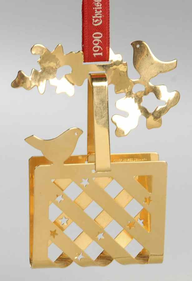 Annual Christmas Mobile Ornament Christmas Basket - Boxed by Georg Jensen (Denmark)-1