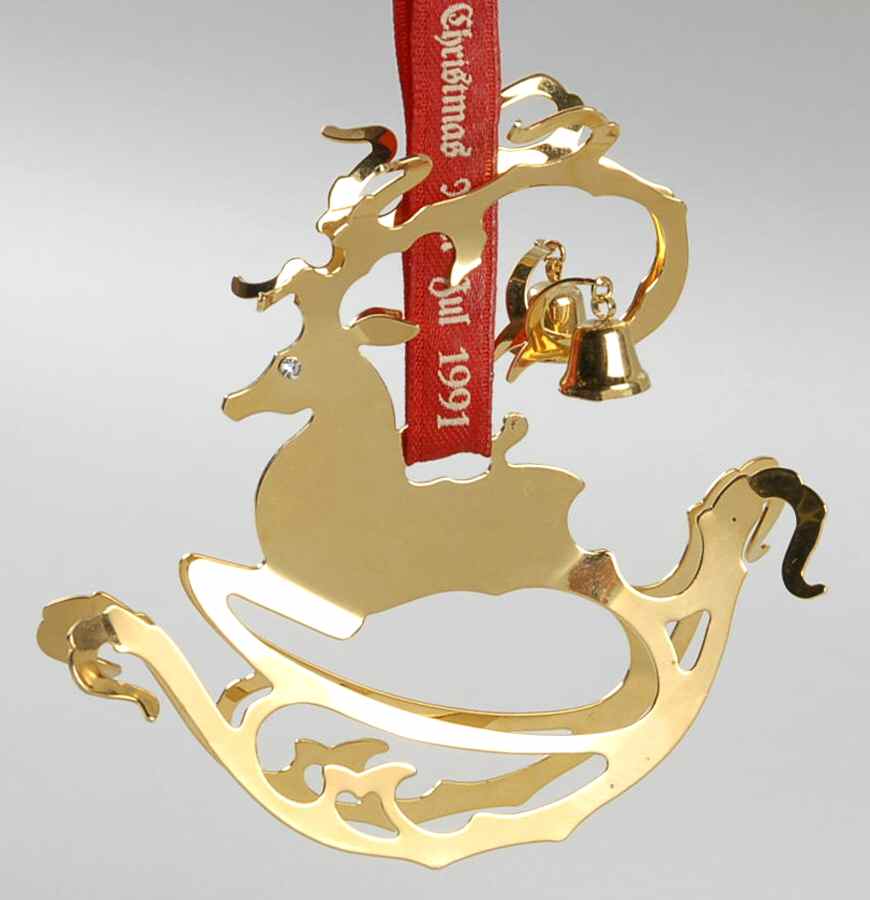 Annual Christmas Mobile Ornament Christmas Deer - Boxed by Georg Jensen (Denmark)-1