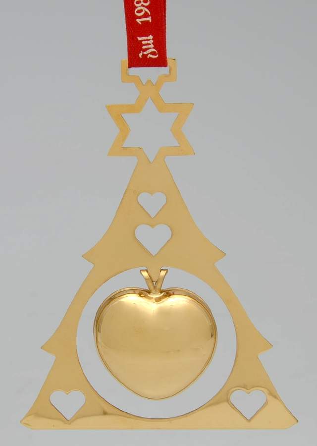 Annual Christmas Mobile Ornament Christmas Of Heart - Boxed by Georg Jensen (Denmark)-1