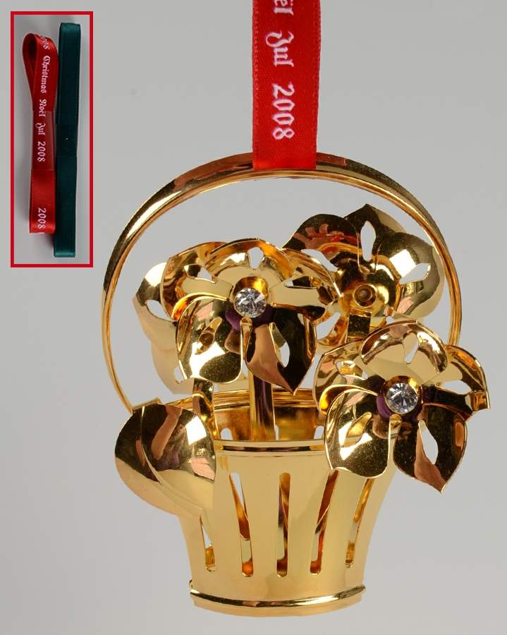 Annual Christmas Mobile Ornament Christmas Rose - Boxed by Georg Jensen (Denmark)-1