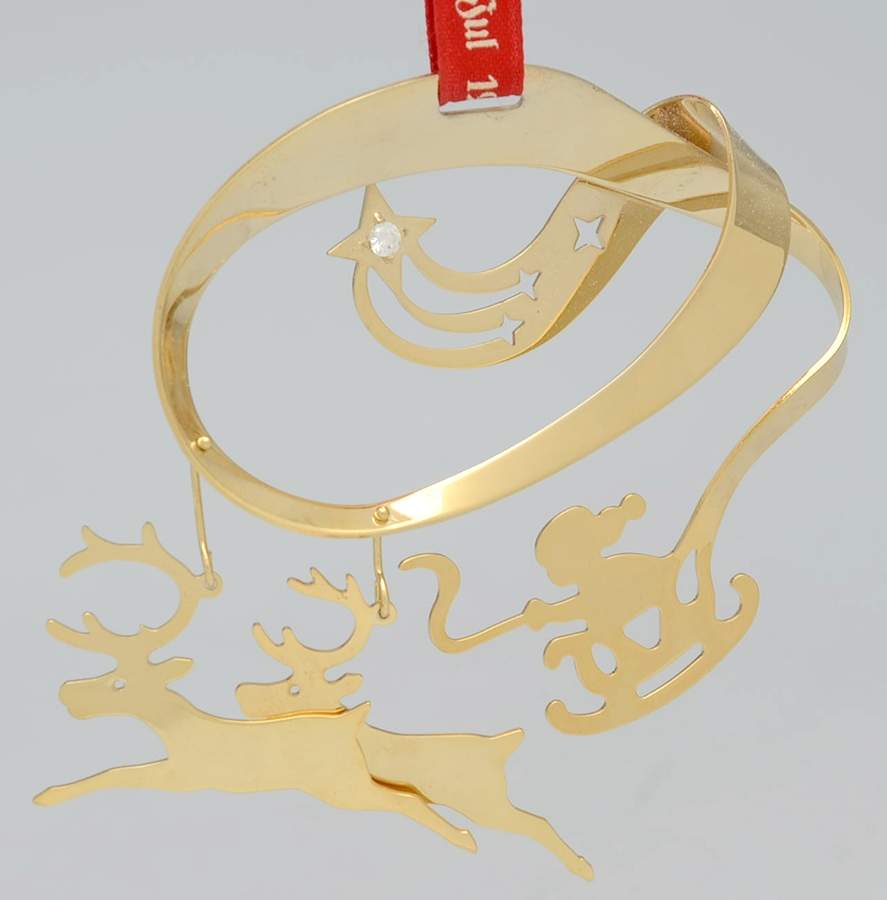 Annual Christmas Mobile Ornament Jingle Bells - Boxed by Georg Jensen (Denmark)-1