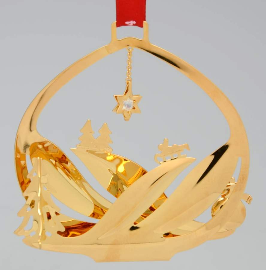 Annual Christmas Mobile Ornament Snowscape - Boxed by Georg Jensen (Denmark)-1