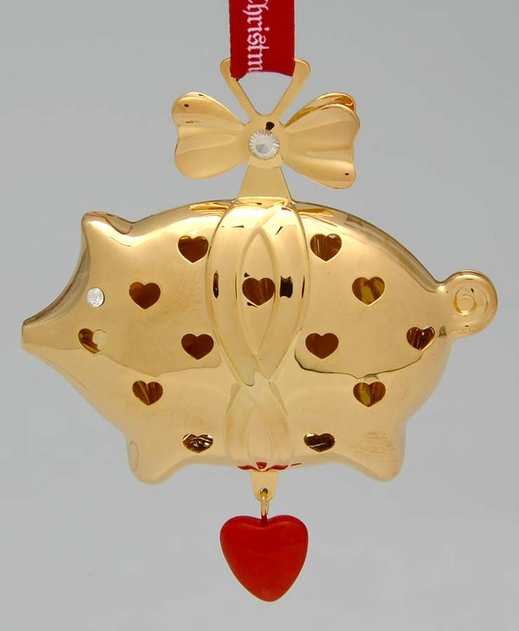 Annual Christmas Mobile Ornament Christmas Pig - Boxed by Georg Jensen (Denmark)-1