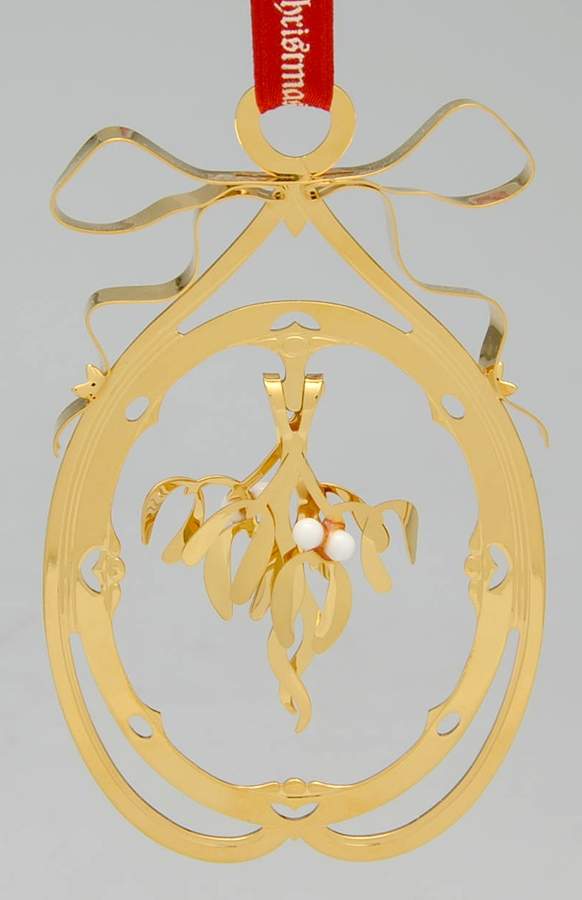 Annual Christmas Mobile Ornament Mistletoe - Boxed by Georg Jensen (Denmark)-1