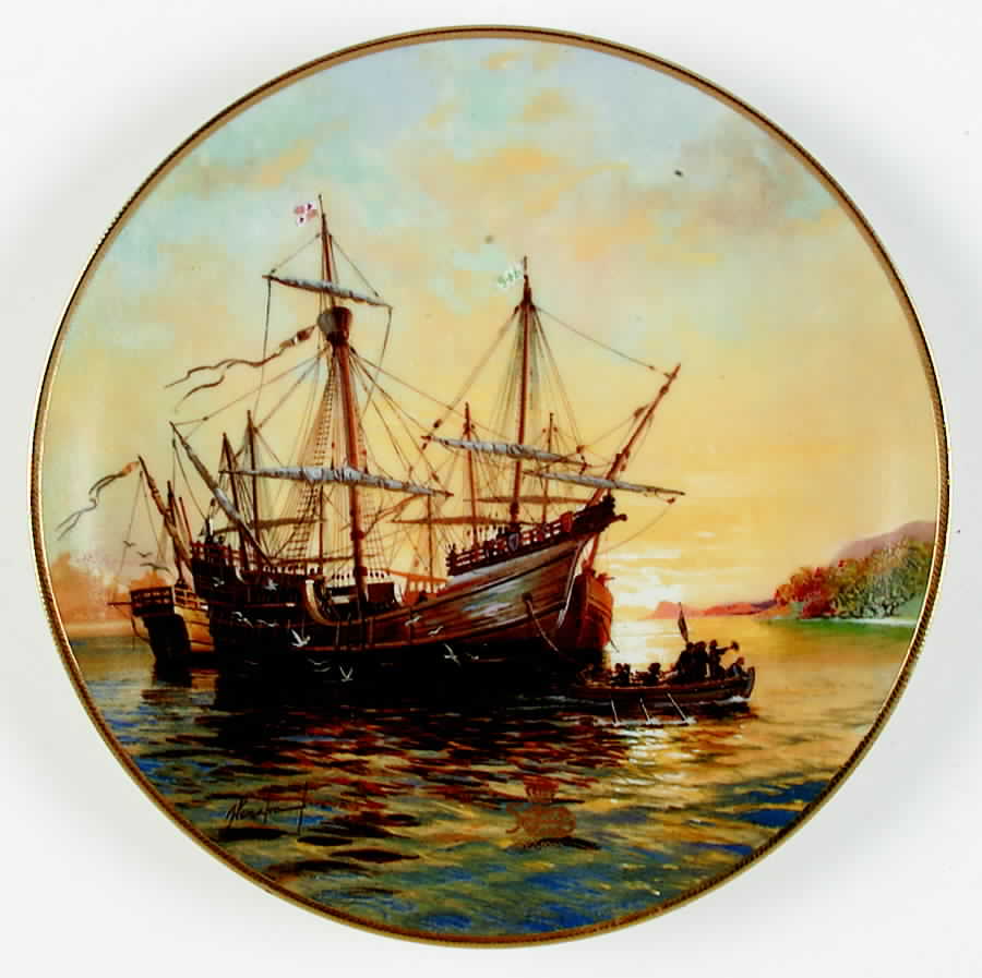 Columbus Discovers America-500th Anniversary Ashore At Dawn - Boxed by WS George-1