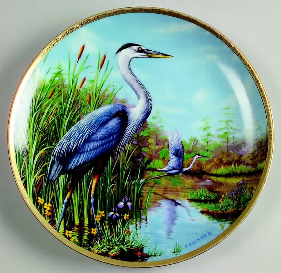 Elegant Birds The Great Blue Heron - No Box by WS George-1