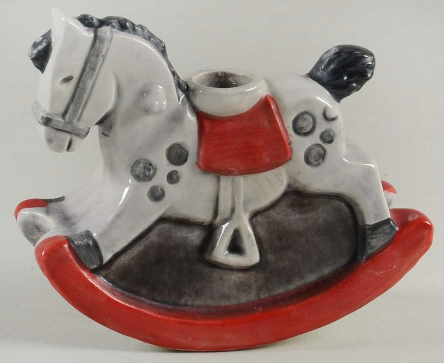 Wintertime Rocking Horse Candleholder - No Box by Goebel-1
