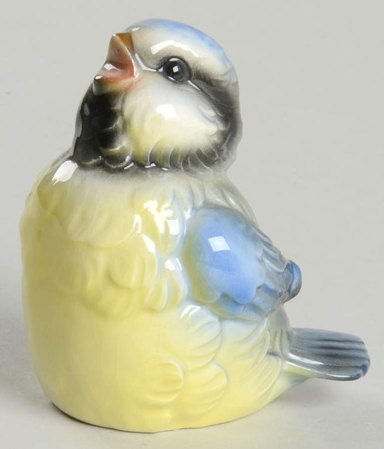 Bird Figurines Blue Titmouse-Wings Closed - No Box by Goebel-1