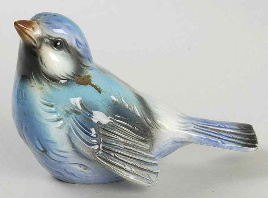 Bird Figurines Sparrow-Head Up-Blue - No Box by Goebel-1