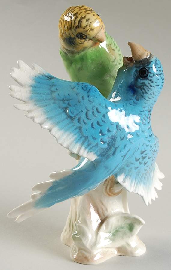 Bird Figurines Parakeet-Pair - No Box by Goebel-1