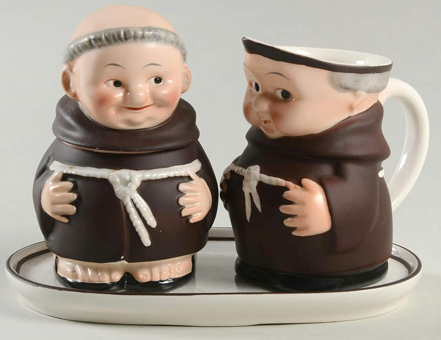 Friar Tuck Tm2-Cream & Sugar Set W/ Tray - Cream & Sugar W/Tray-Tm2 by Goebel-1