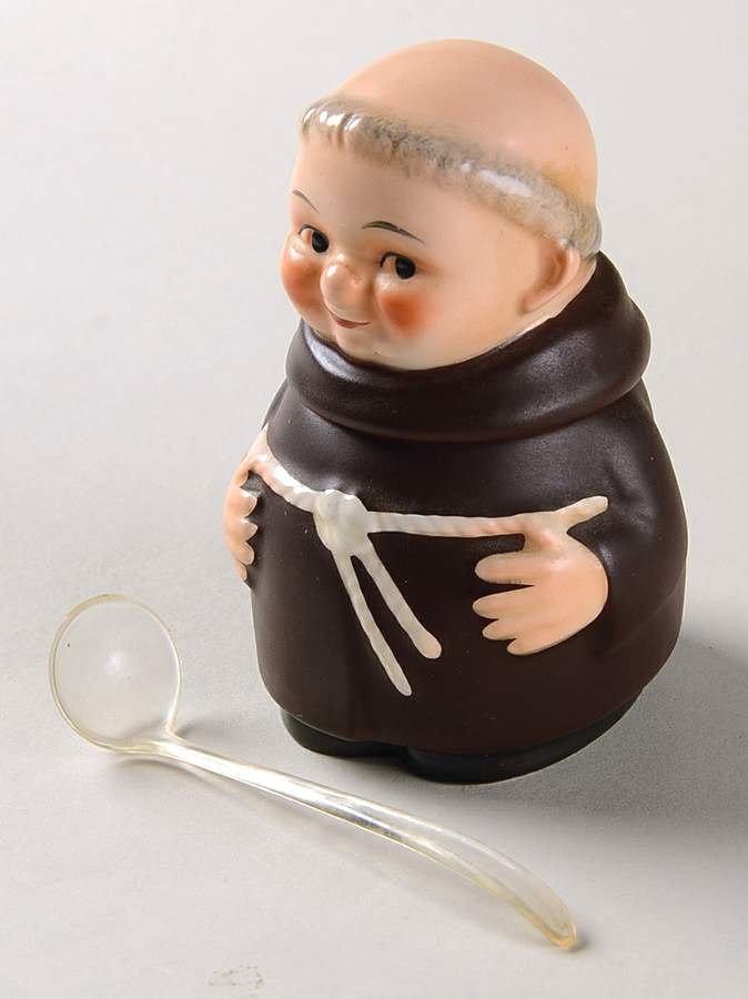Friar Tuck Tm5-Mustard Jar & Lid W/ Spoon - Tm5-Mustard Jar & Lid W/ Spoon by Goebel-1