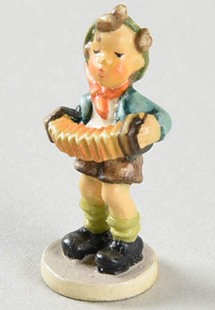 Hummel Miniature Figurine-Bronze Accordian Boy - Boxed by Goebel-1