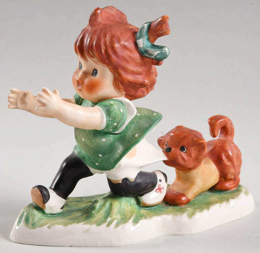 Red Heads Eeek!-Girl With Little Dog - No Box by Goebel-1