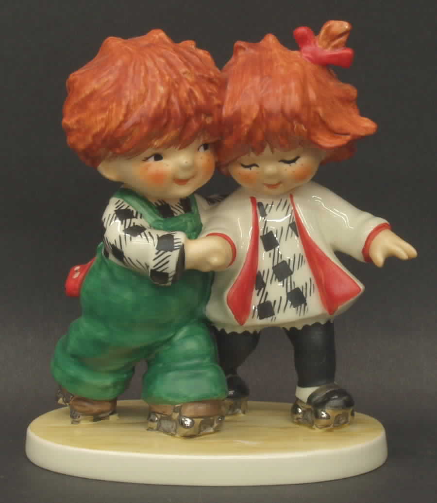 Red Heads Dating & Skating-Boy & Girl - Boxed by Goebel-1