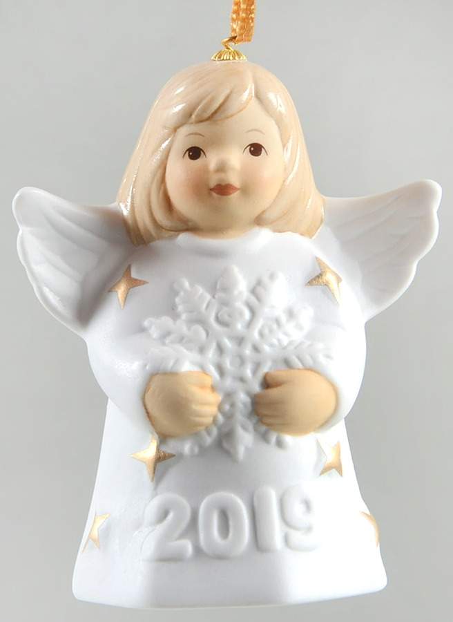 Angel Bell Ornament Angel With Snowflake-Gold Accent - With Box by Goebel-1