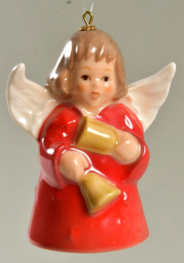 Angel Bell Ornament Angel With Bells-Red - No Box by Goebel-1