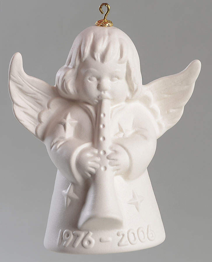 Angel Bell Ornament Angel With Horn-White-1976-2006 - No Box by Goebel-1