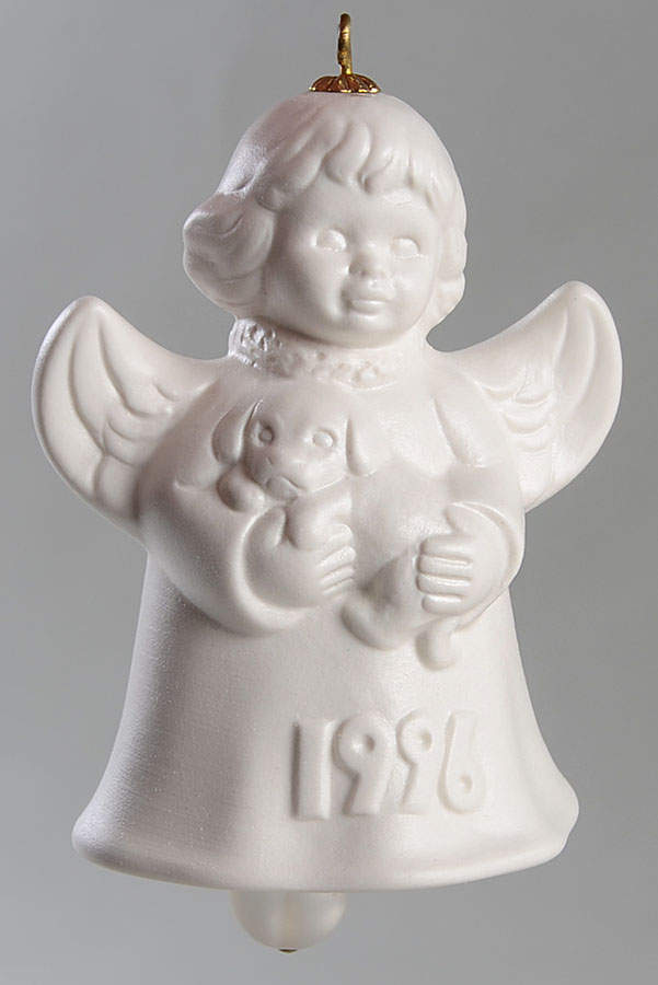Angel Bell Ornament Angel With Puppy-White - Boxed by Goebel-1