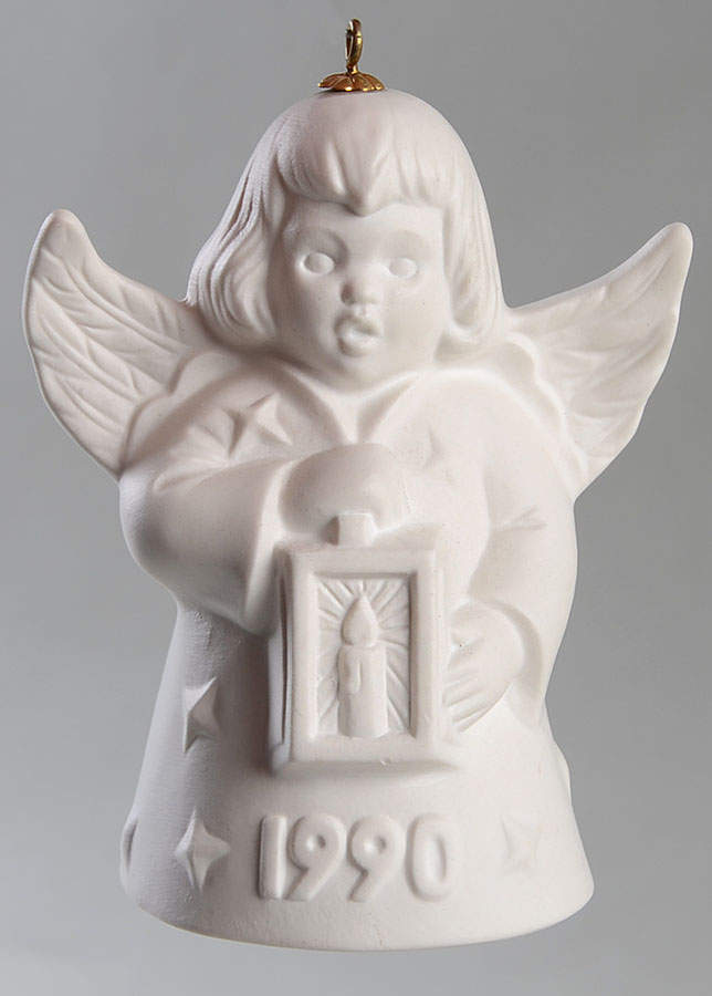 Angel Bell Ornament Angel With Lantern-White - Boxed by Goebel-1