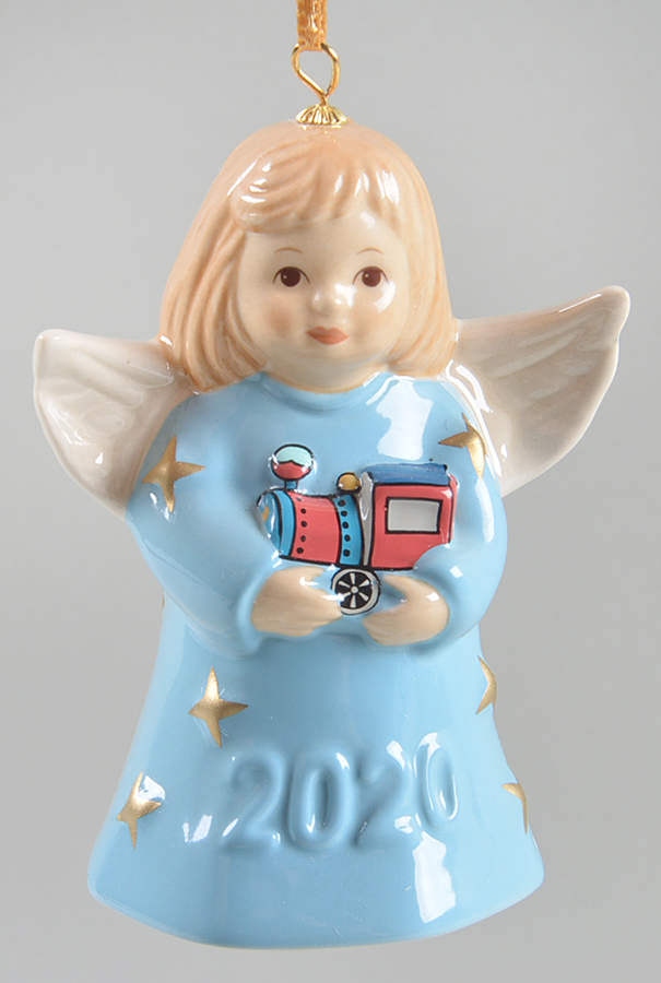 Angel Bell Ornament Angel With Train-Pastel Blue - With Box 45c by Goebel-1