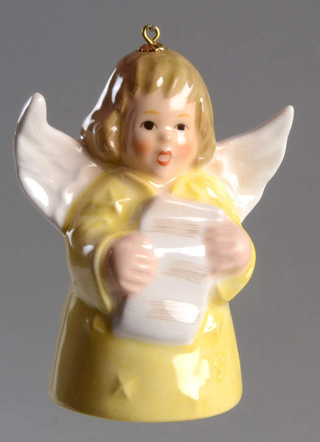 Angel Bell Ornament Angel With Music-Yellow - Boxed by Goebel-1