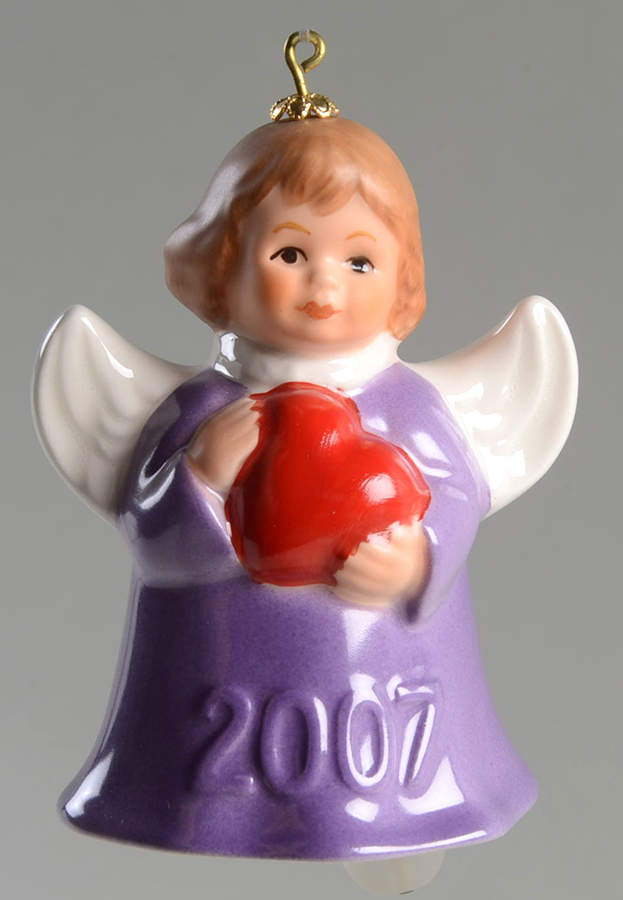 Angel Bell Ornament Angel With Heart-Purple - No Box by Goebel-1