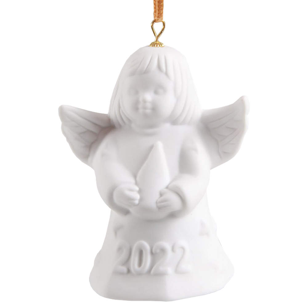Angel Bell Ornament Angel With Tree - White - With Box 47a by Goebel-1