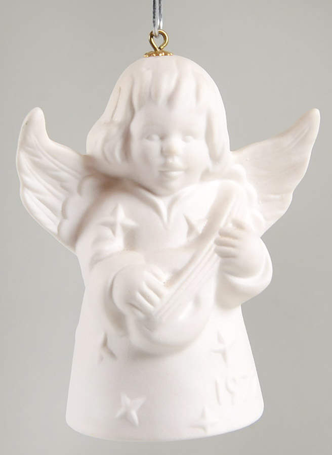 Angel Bell Ornament Angel With Lute-White - Boxed by Goebel-1