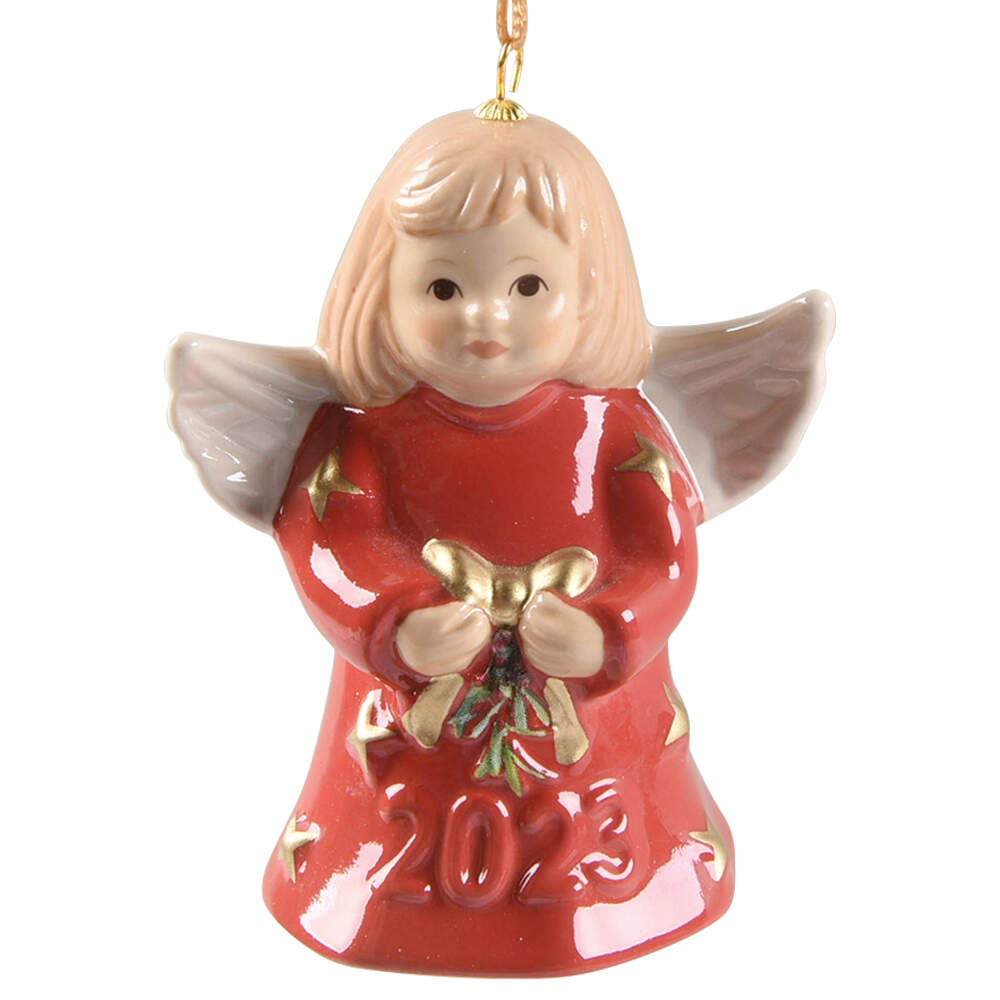 Angel Bell Ornament Angel With Bow - Paradise Pink - No Box Nb48b by Goebel-1
