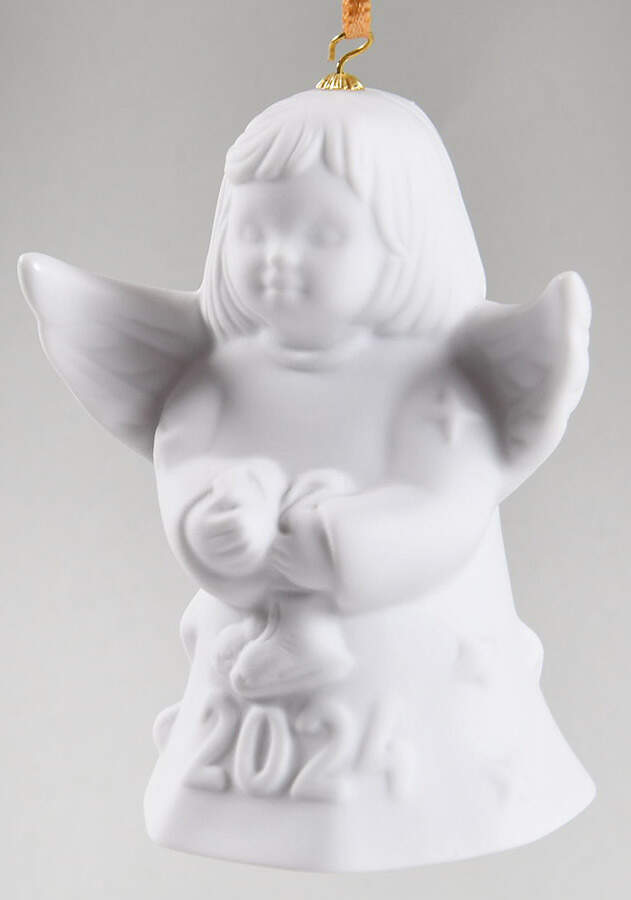 Angel Bell Ornament Angel With Skates-White - No Box 49a by Goebel-1